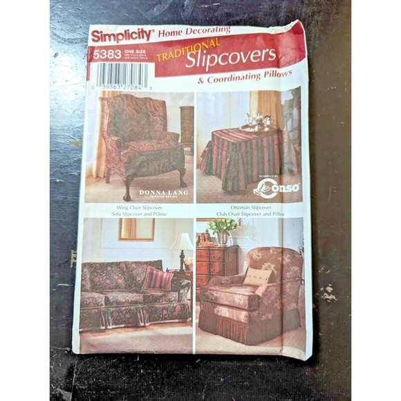 Simplicity home decorating sewing pattern slipcoves 5383 uncut - Picture 1 of 3